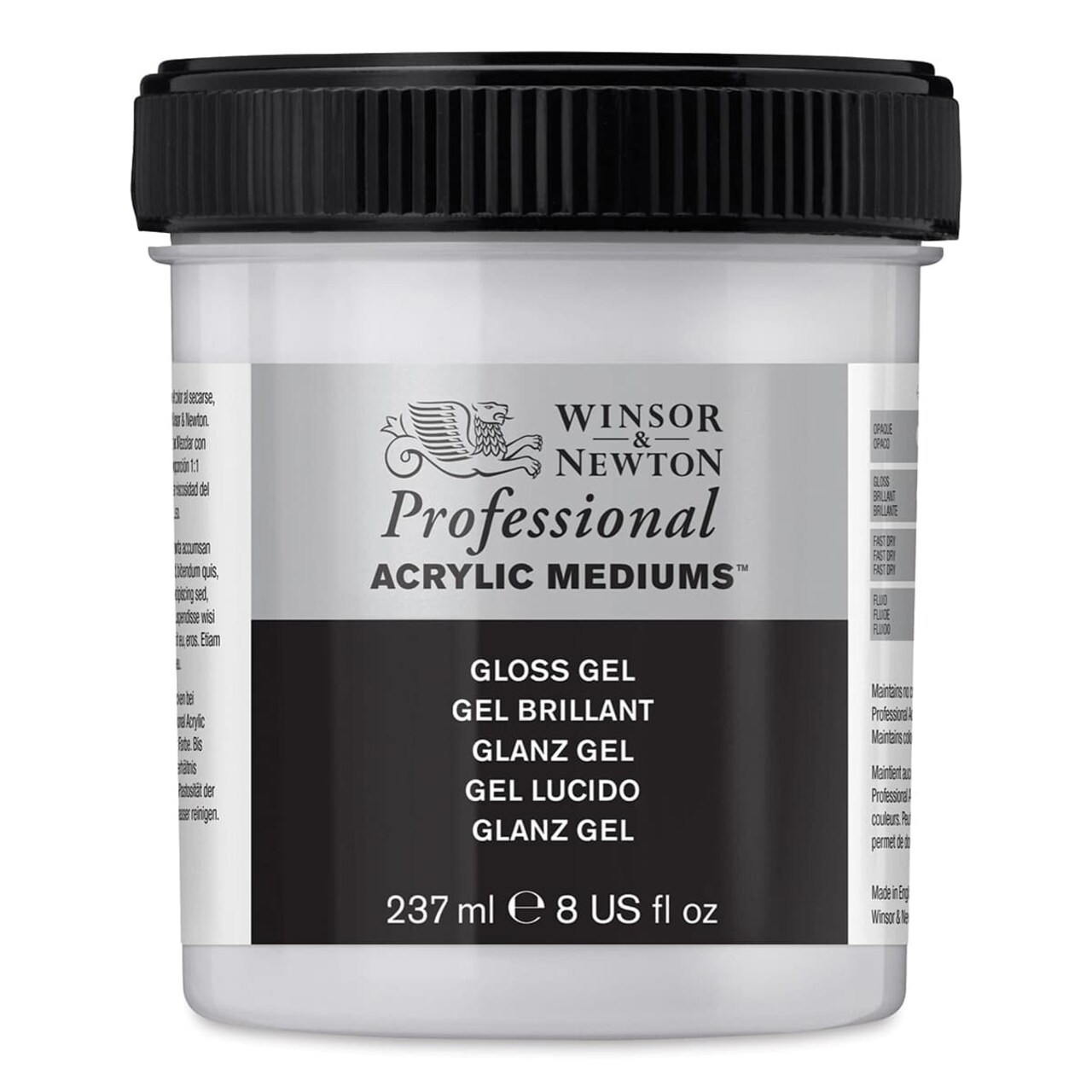 Winsor & Newton Artists' Acrylic Gel Medium - Gloss, 237 ml jar
